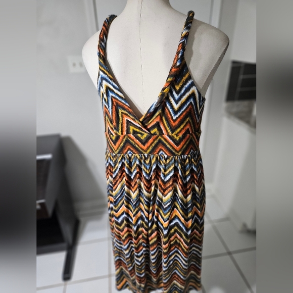 AB Studio Boho, Aztec, Southwestern Halter Dress, Sz XL - Picture 3 of 4